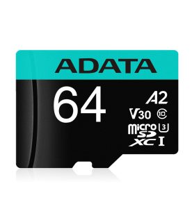 Micro Secure Digital Premier A2 ADATA UHS-I 64GB AUSDX64GUI3V30SA2-RA1
