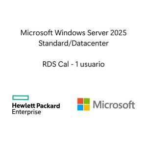Sistema Operativo Hewlett Packard Enterprise LTU de Microsoft Windows Server 2025 con servicio de escritorio remoto 1 usuario CAL P77118-B21